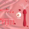 Rose Clitoral Sucking G Spot Vibrator, Clit Sucker Nipple Dildo Rabbit Vibrator, Clitoris Stimulator with 5 Suction Patterns & 10 Strong Vibration Adult Sex Toys for Women Couples (Red) - Image 3