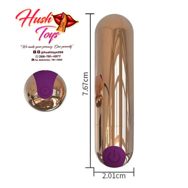 Gold USB Rechargeable Mini Bullet Vibrator 10 Speed - Waterproof - Wireless Massager - Image 4