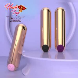 Gold USB Rechargeable Mini Bullet Vibrator 10 Speed - Waterproof - Wireless Massager