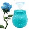 Rose Vibrator G-spot Dildo Vibe Sucker Sex-toys Women (Blue) - Image 4